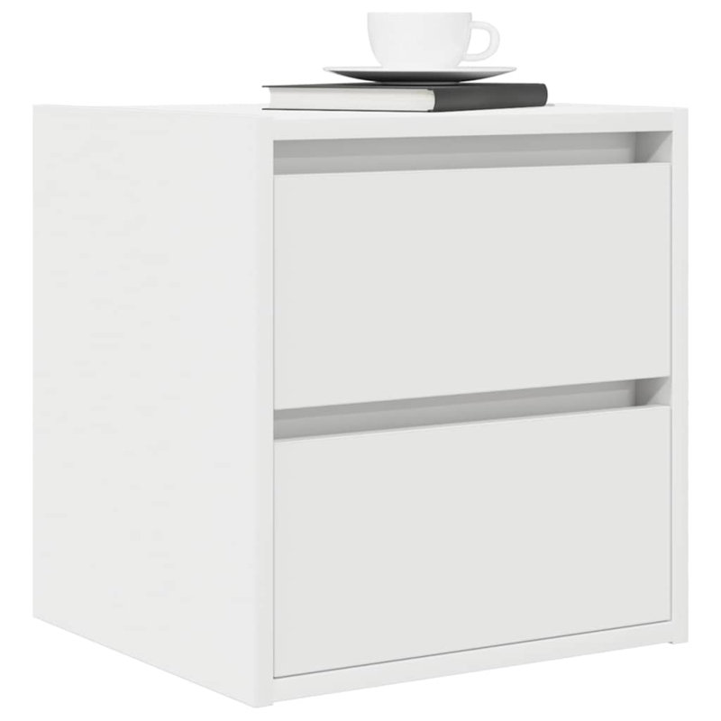 Wall-Mounted Bedside Cabinets 2 Pcs 38X34x40 Cm, White, 1