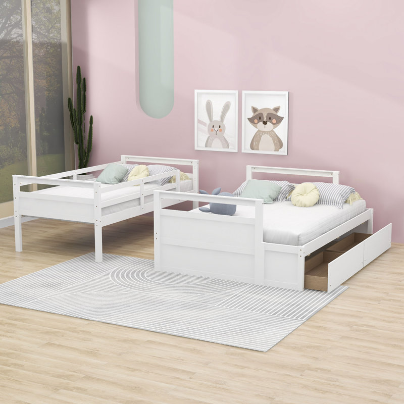 Lit superposé simple au-dessus de double avec tiroirs Somer Kids, Blanc