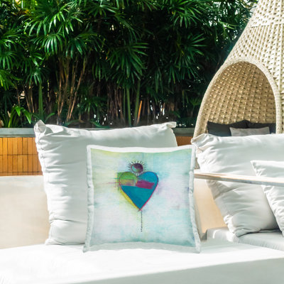 Coussin extérieur Heart Sun Rays Shapes