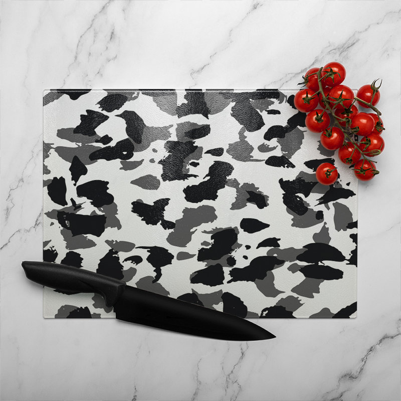 Animal Print Glass Chopping Board, 28cm L x 20cm W