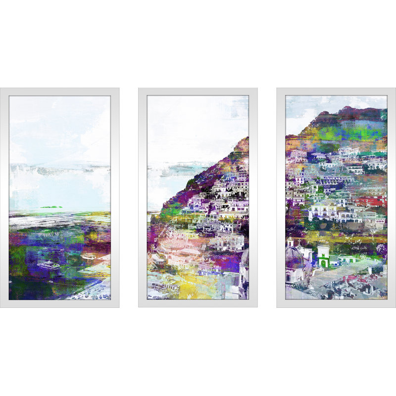 « positiano, amalfi coast iii », reproduction d’impression encadrée d’art à multiples images, H 25,5 po x l 40,5 po x P 1 po
