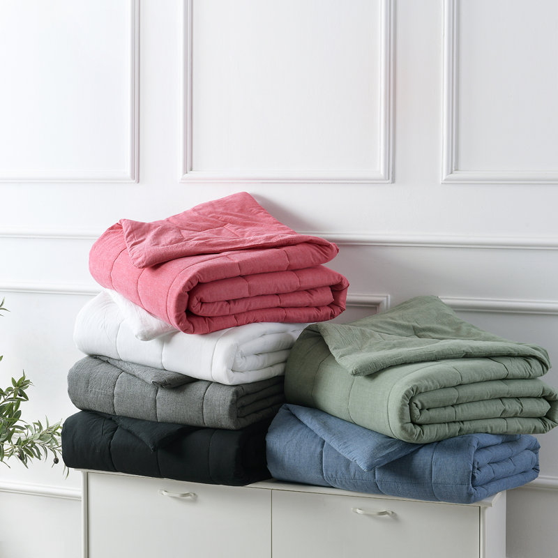  Jeté 100% coton délavé, gris