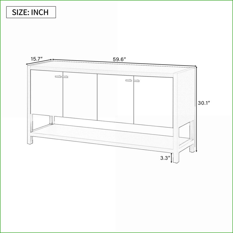Table basse moderne en U en MDF pour vestibule, rangement spacieux Assemblage facile, Marine