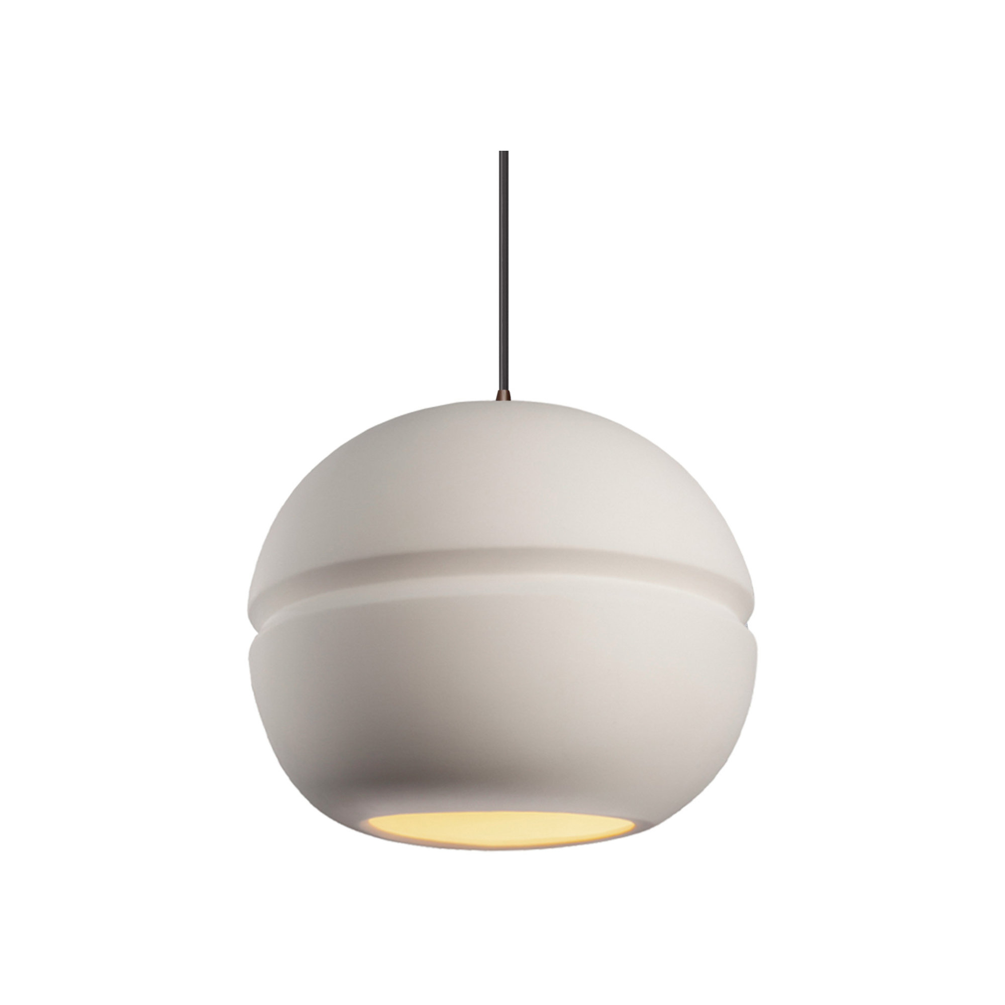 Nora Single Light Ceramic Dimmable Pendant, LED, Bisque, Dark Bronze