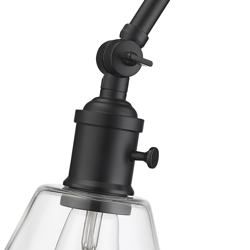 Wyck Steel Swing Arm Sconce, Matte Black