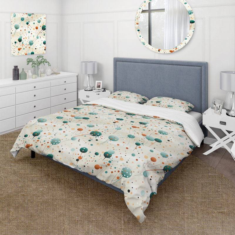 Literie Mystic Enchantment Polka Dots Pattern I, Housse de couette simple + 1 taie décorative stan