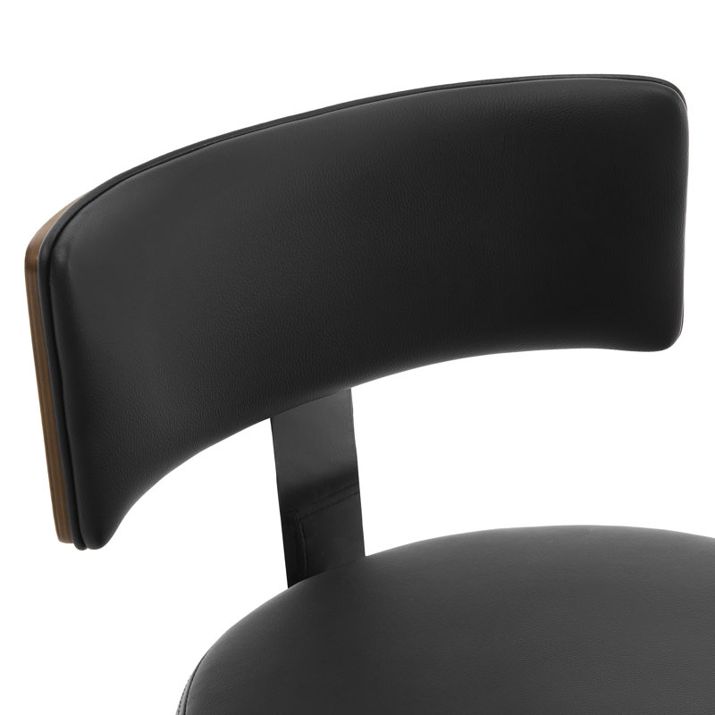 Swivel Upholstered Counter & Bar Stool, Black, Bar Stool (29" Seat Height)
