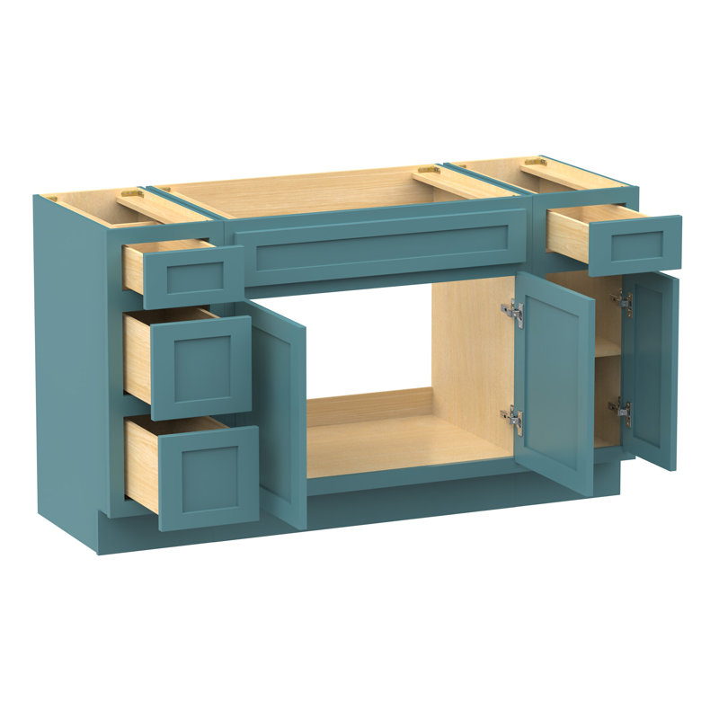 Base de meuble-lavabo simple 57 po seulement, Bleu sarcelle