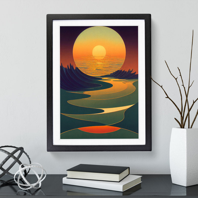 Stunning Abstract Sunset - Framed Print, Black , 34cm H x 25cm W x 2cm D
