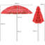 Godoy 200 cm W X 200 cm D Round Beach Parasol with Manual Lift-925457001