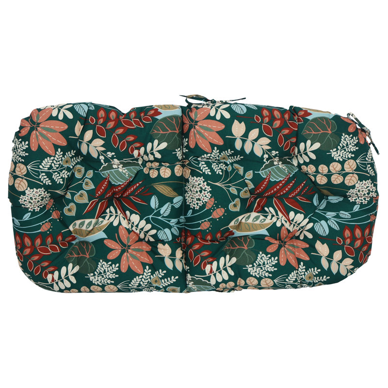 Outdoor 6'' Seat / Back Cushion, Green Floral