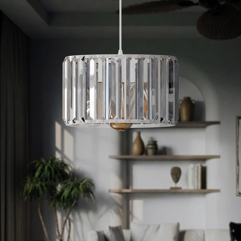 Drum Lamp Shade, 20cm, White