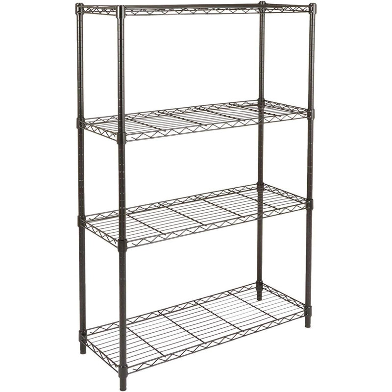 Étagère de rangement réglable à 4 tablettes (capacité de chargement de 200 livres par tablette), grille métallique en acier