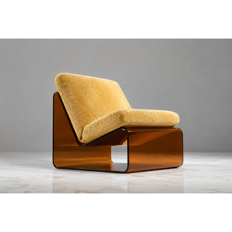 Méridienne en acrylique avec coussin sur mesure Modern Lucite, Brun thé