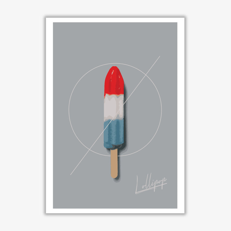 Ice Lolly - Print, 30 cm H x 21 cm W x 1 cm D, No Frame