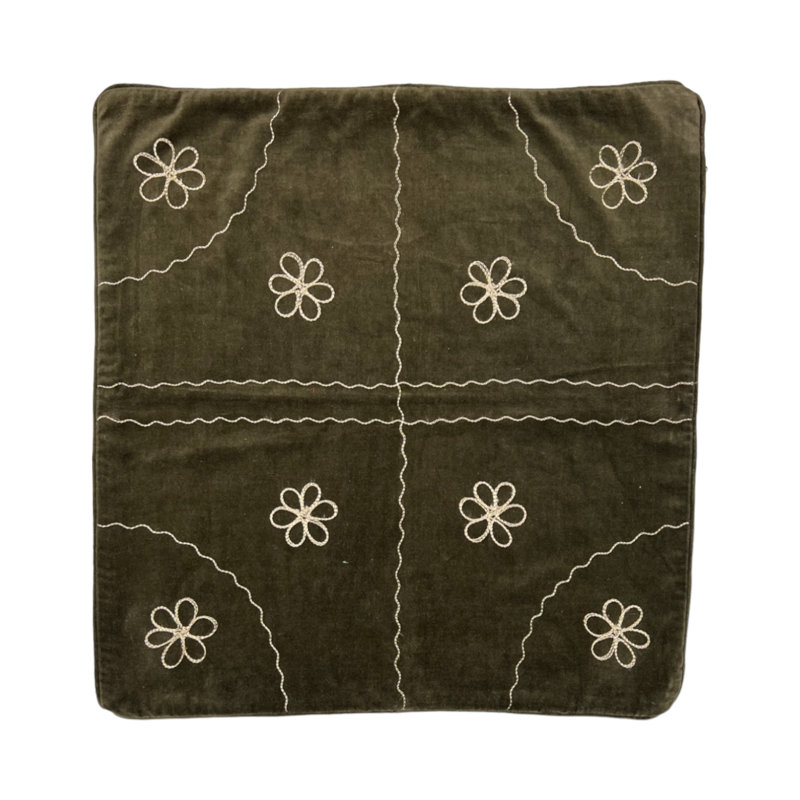 Almarene Floral Brown Square Cushion