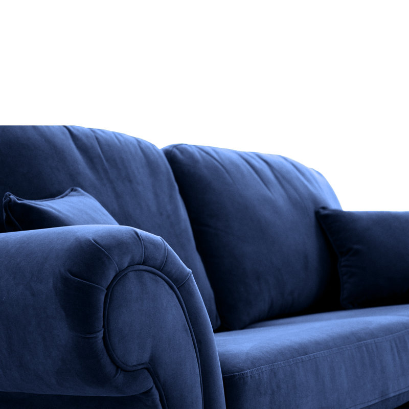 Foreston 4 Seater Velvet Sofa, Navy