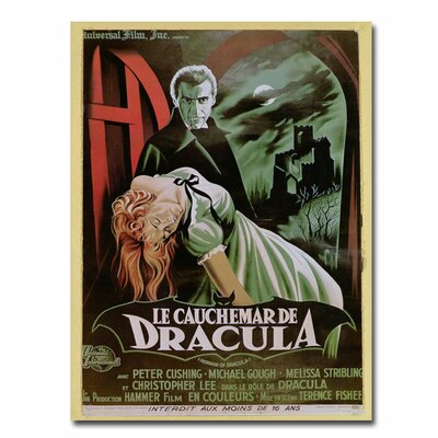 The Horror of Dracula"" Vintage Advertisement on Canvas -  Trademark Fine Art, BL00226-C1824GG