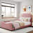 Upholstered Daybed With Classic Stripe Shaped Headboard-596423778