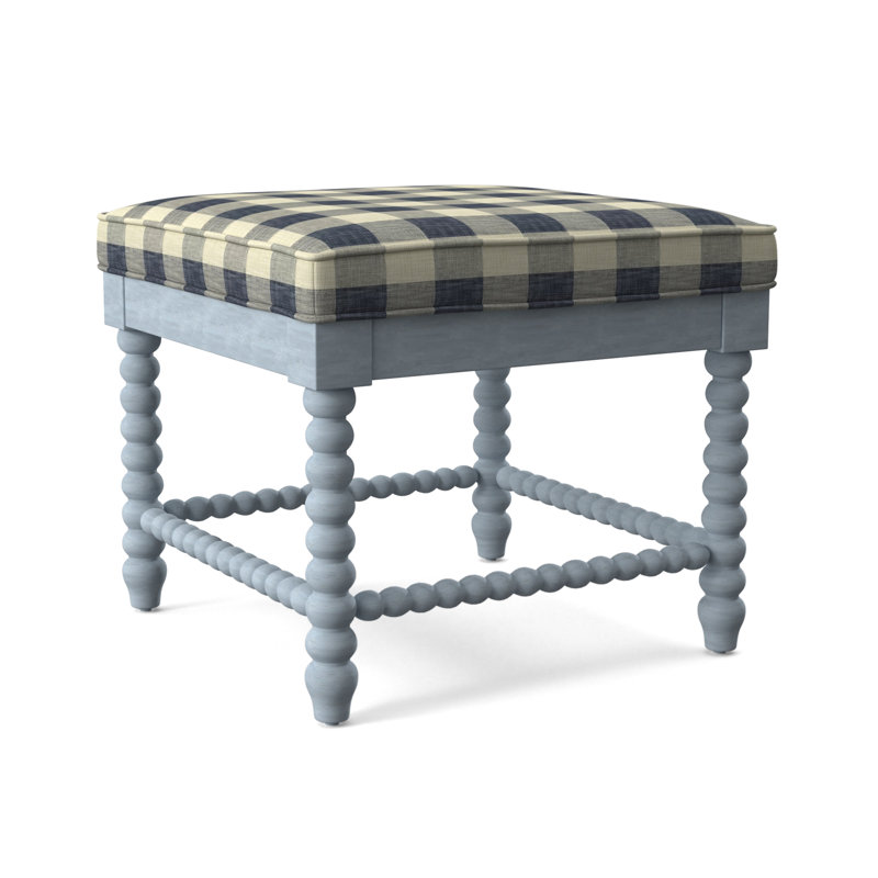 Lind Island Upholstered Bench, Elite Chocolate, Sea Glass Finish
