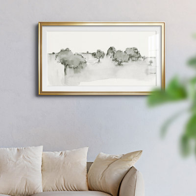 Scenic Scribble I - Matted and Framed Under Acrylic Glass, Large Living Room Wall Art