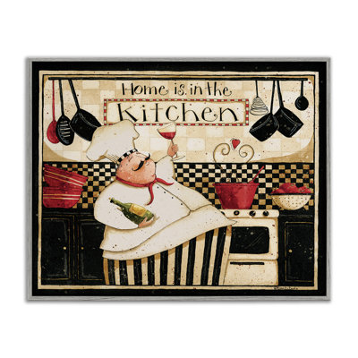 «Home Is in the Kitchen with Happy Chef Illustration» par Dan DiPaolo - impression d'art graphique