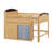 Loft Bed With Storage Cabinet, Wood Loft Bed Frame With LED Light & Wardrobe-123053230-123053231