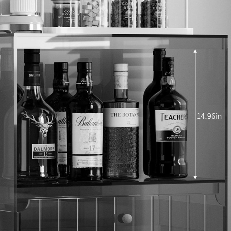 Nordic style modern acrylic display accent chest, Black