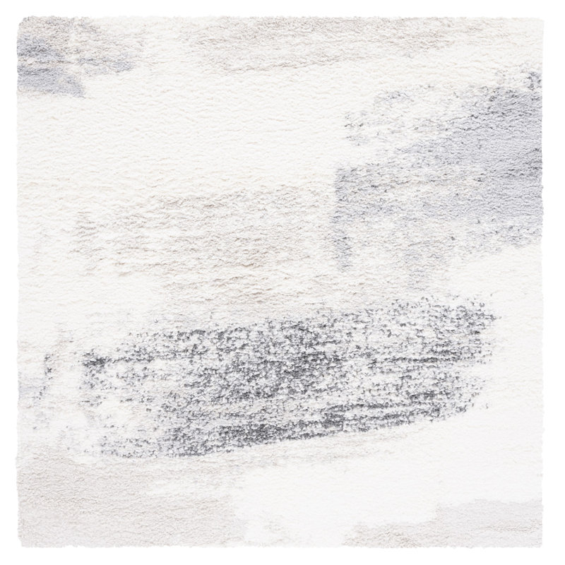 Tapis abstrait tissé à la machine Alesia, Carré 6 pi 7 po