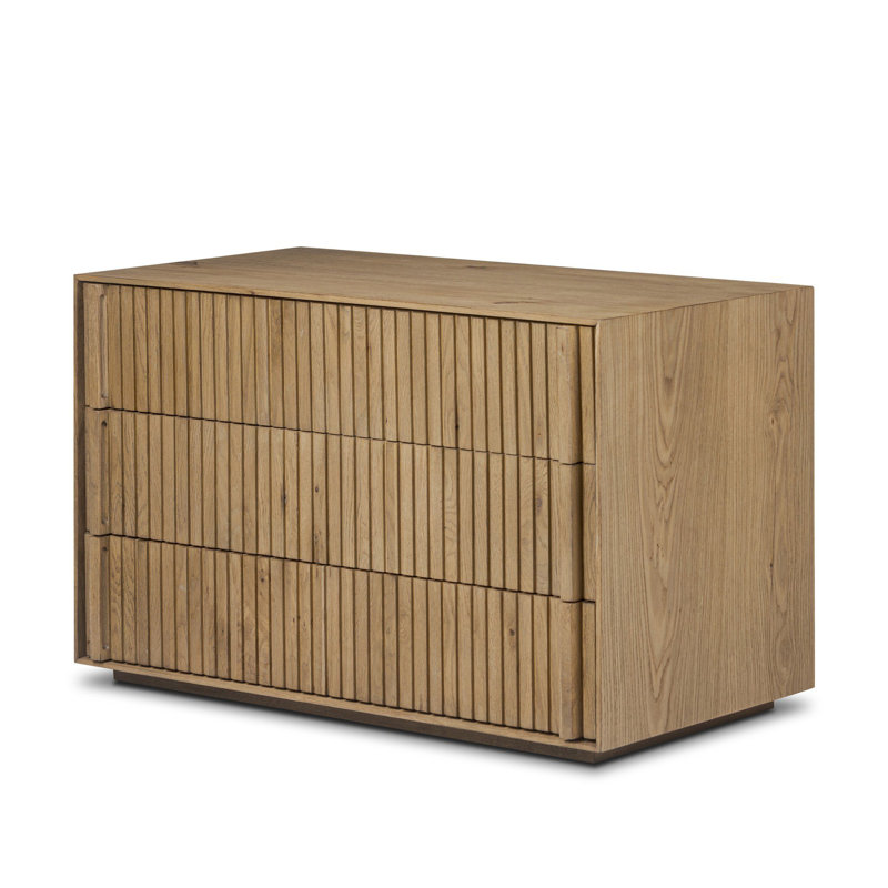 Leo 3 - Drawer Nightstand, Rustic Light Natural Oak