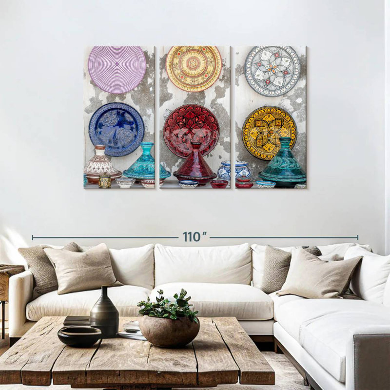 Assiettes marocaines décoratives Senne, H 48 po x l 74 po