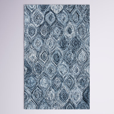Alora Geometric Hand Tufted Wool Gray/Blue Area Rug