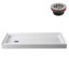 Base de douche 60 po x 30 po en alcôve en acrylique blanc brillant avec bonde gauche, bonde incluse-115337238