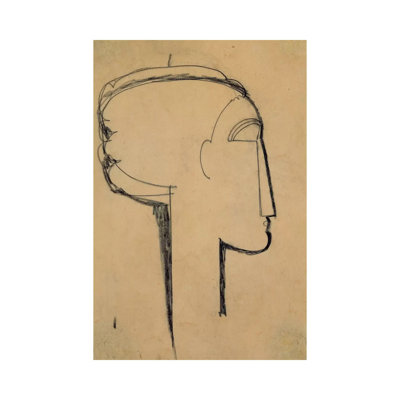 Head In Profile by Amedeo Modigliani - Wrapped Canvas Painting