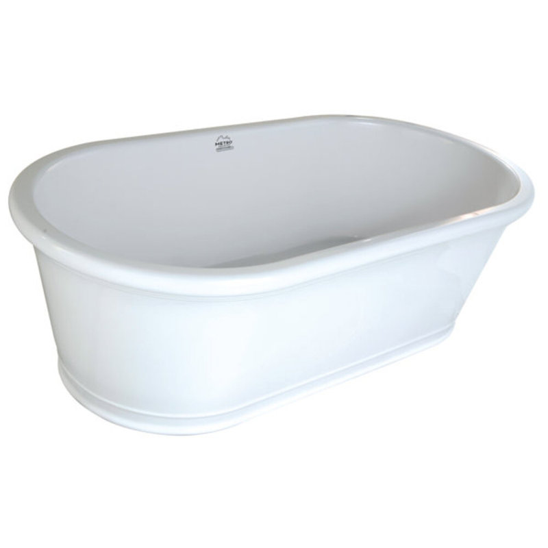 Tribeca 68'' x 35'' Air Solid Surface Bathtub, Glossy White, Polished Nickel