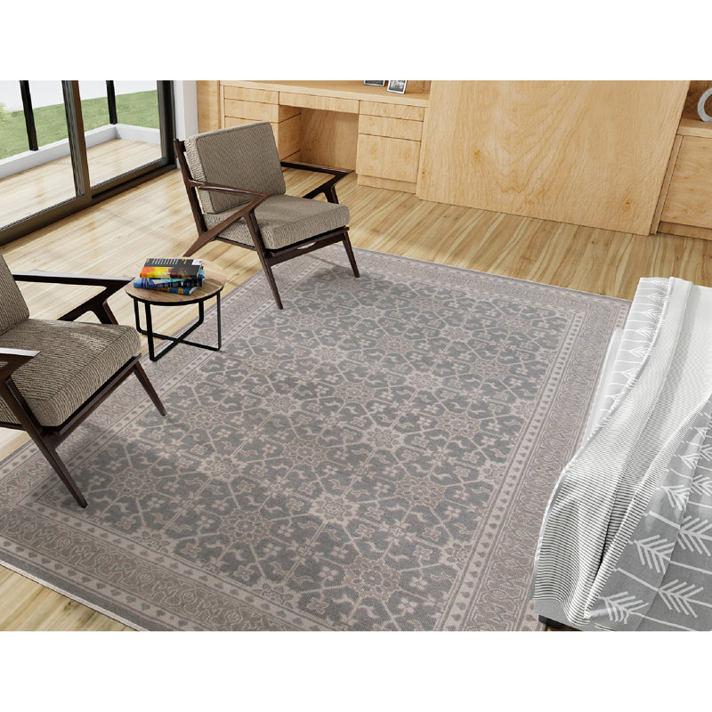 Tapis oriental gris noué à la main Westhampton, Rectangle de 10 pi x 14 pi