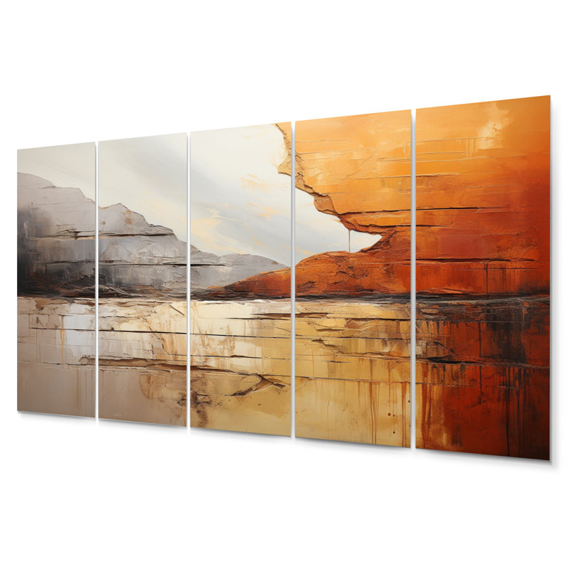 Ensemble de salon art mural gris et orange
