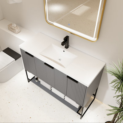 48" Freestanding Bathroom Vanity with Resin Basin