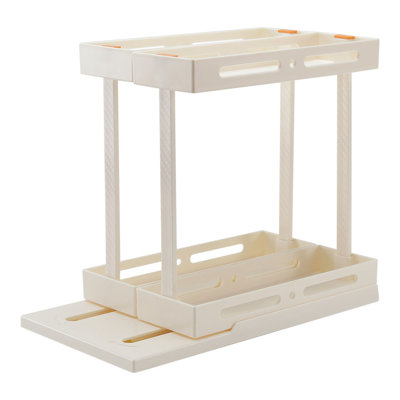 Multifunctional Rotating Storage Rack, 2 Tier Pull-out Storage Shelf
