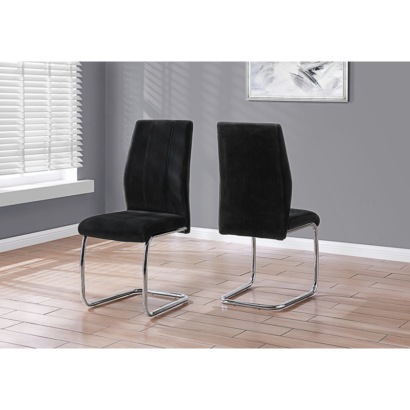 Ensemble de 2 chaises d'appoint rembourrées, Velours noir