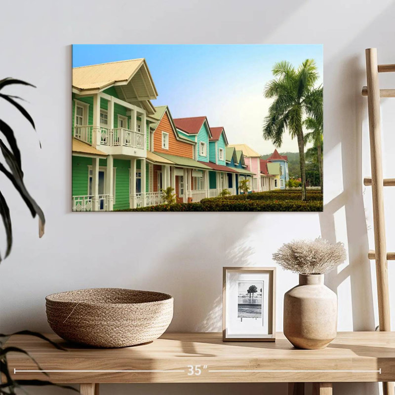 Caraïbes, maisons tropicales, H 16 po x l 24 po