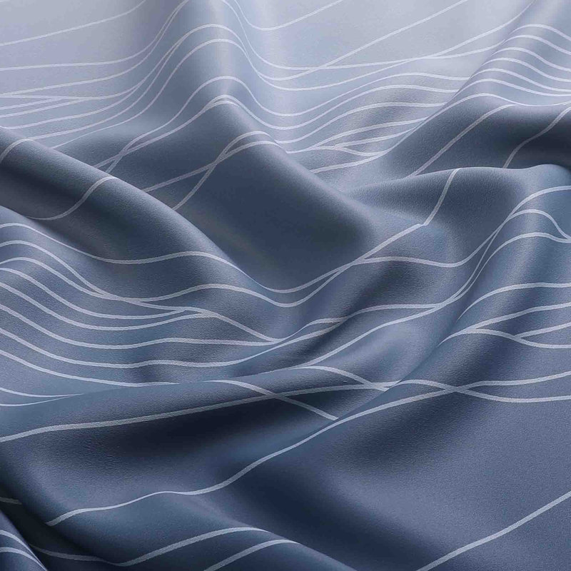 Polyester Blackout Curtain Pair (Set of 2), Navy Blue and Greyish White