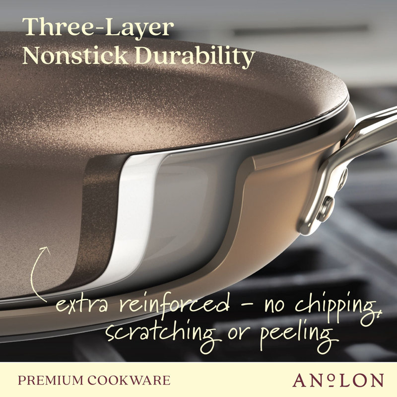 Anolon Ascend Hard Anodized Aluminum 10-Inch Nonstick Frying Pan, Bronze
