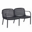 Causeuse d'extérieur pour terrasse, structure en PP noir avec coussin beige-1437992171-1437992164