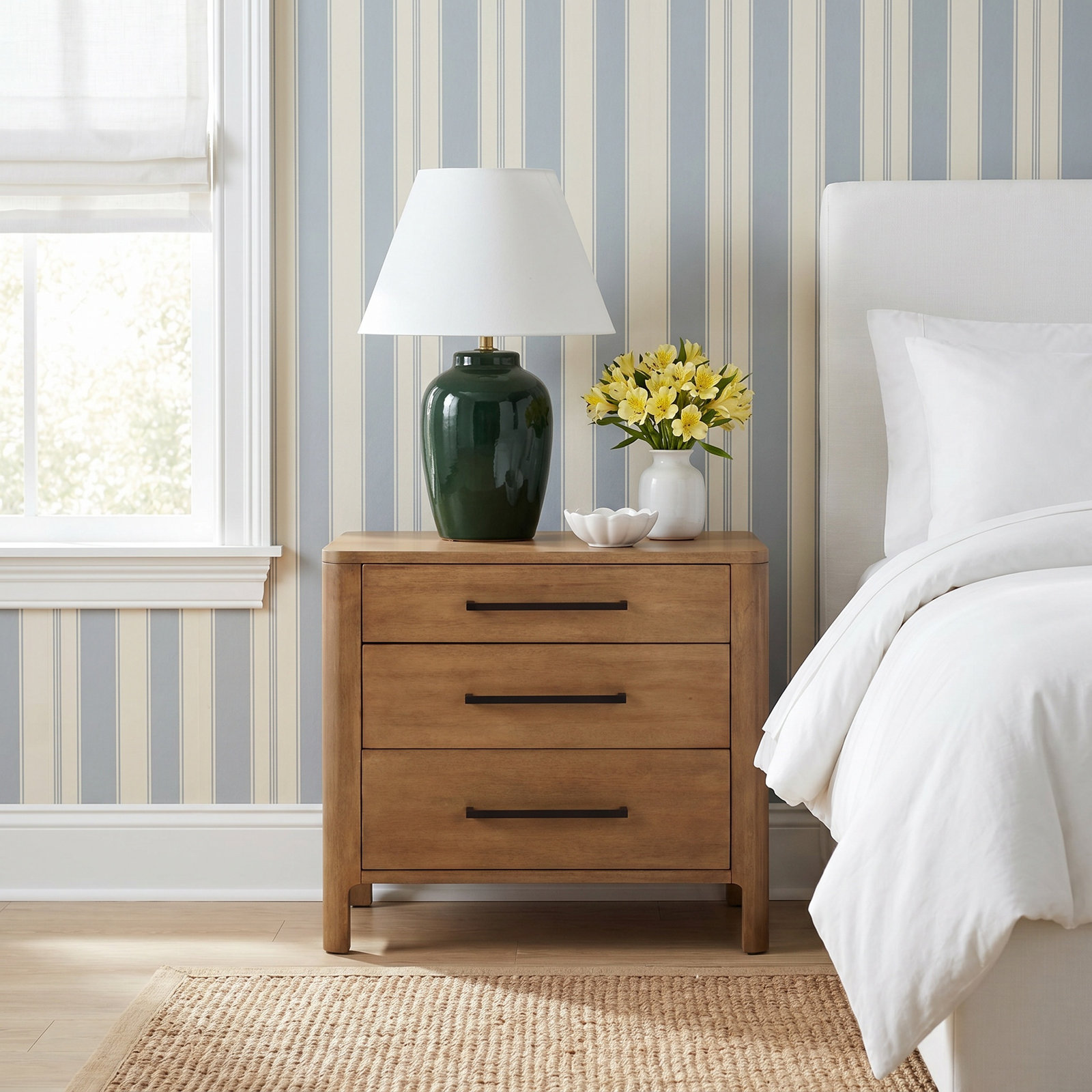 Monty Mahogany Nightstand, Natural