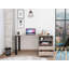 Bureau, deux pieds, deux tiroirs, deux tablettes - gris clair