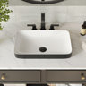 DeerValley Ally 19'' x 12'' Drop-In Bathroom Sink Semi-Recessed Vessel Sink Rectangular Above Counter Basin