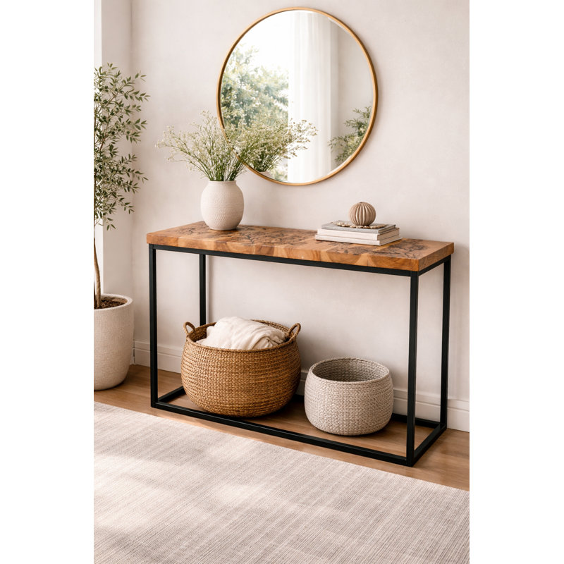 Jerie 40'' Solid Wood Top Console Table