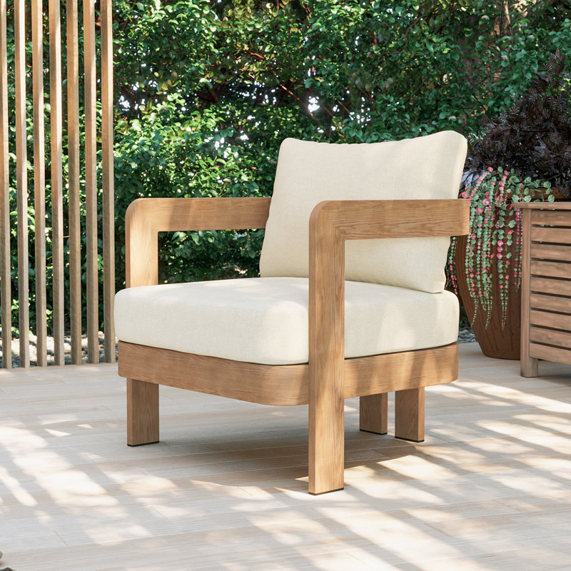 Chaise et repose-pieds en aluminium sans assemblage, finition aspect bois: 0% déforestation, 100% âme de bois