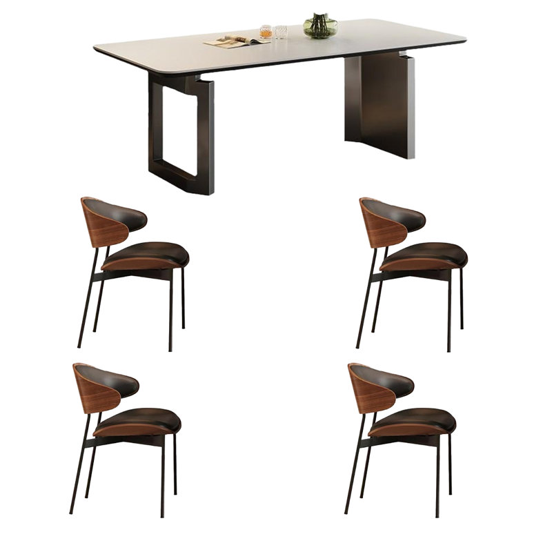 Ensemble de table de salle à manger et de chaises de luxe, H 29,52 po x L 70,86 po x l 35,43 po